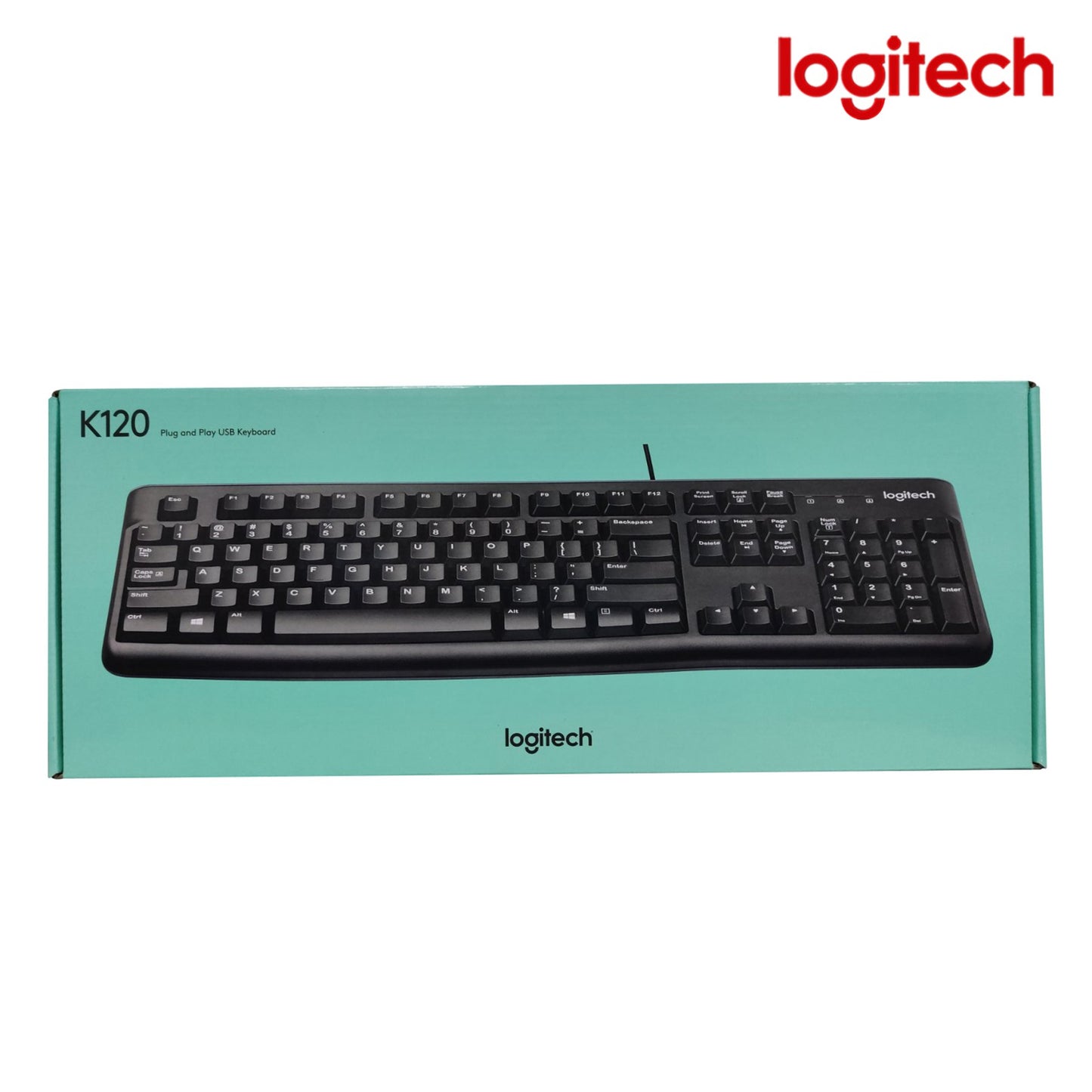 Logitech K120 keyboard / USB wired Keyboard / Spill Resistant Full size PC Laptop