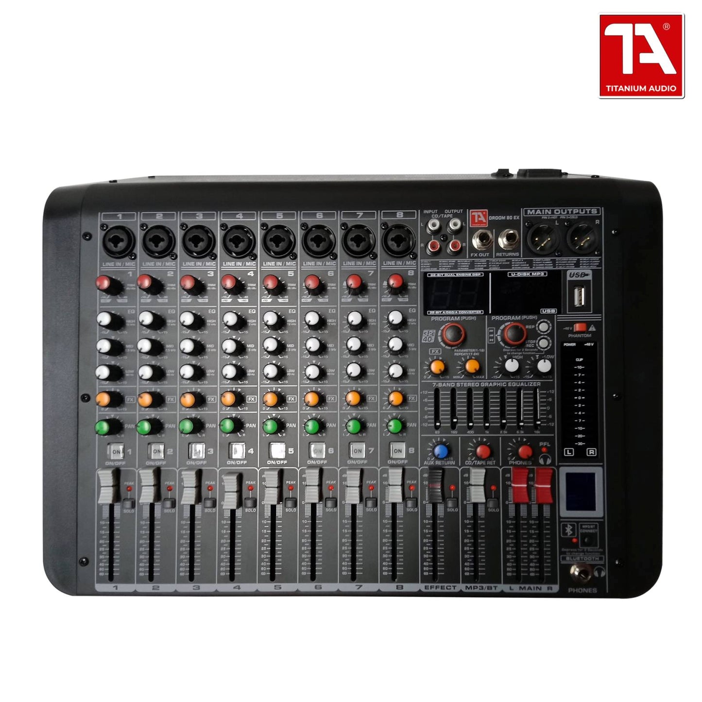 Droom 80EX Curve 8 Channel Professional Mixing Console