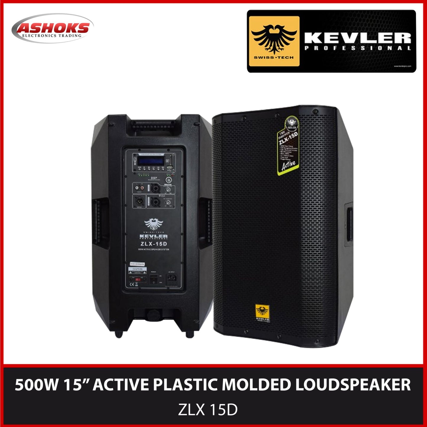 Kevler ZLX 15D 500W Speaker / 15 inch Active Plastic Molded Loudspeaker