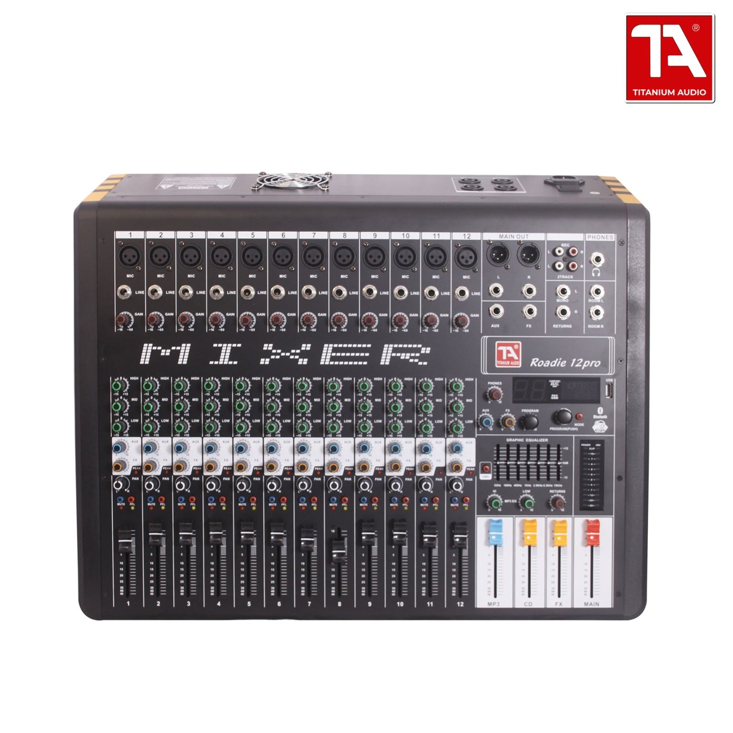 Titanium Audio Roadie 12Pro  Curve 12 Channel Powered Mixer / Powered Mixer / with Bluetooth  32BIT EFFECTS