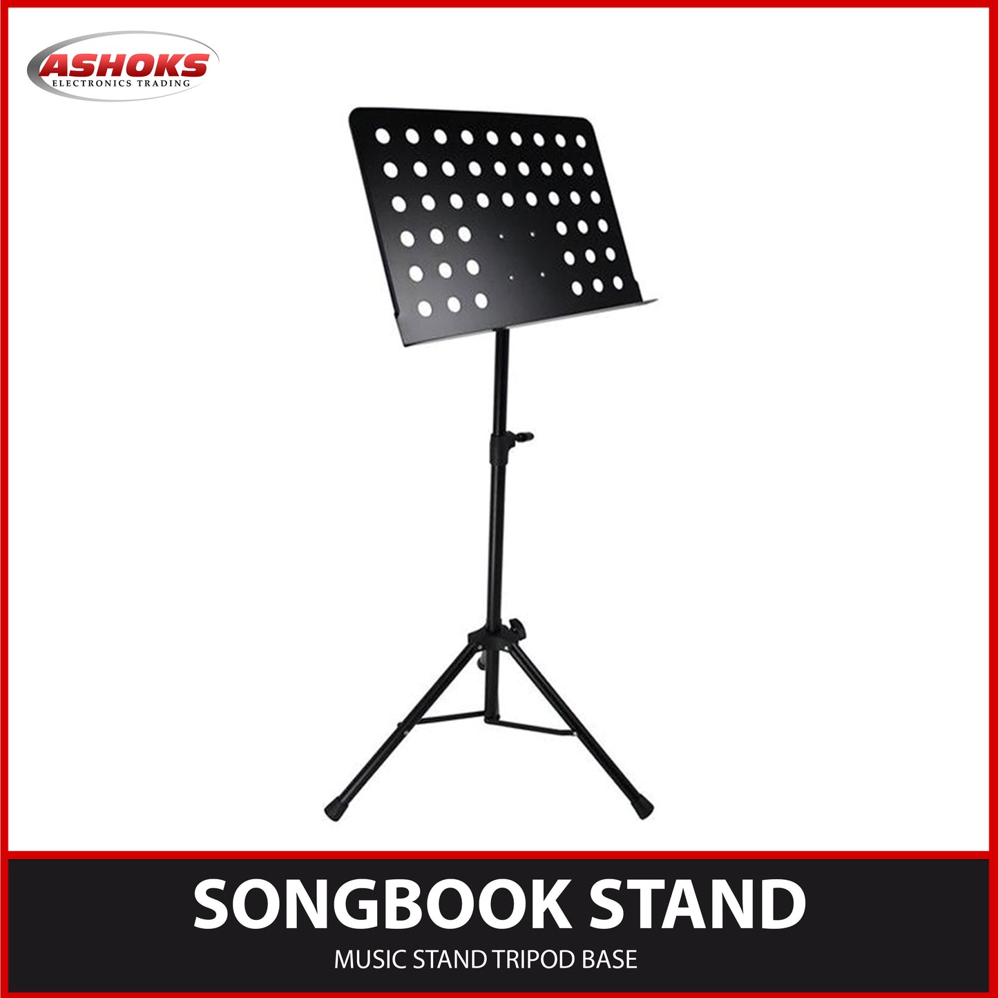 Music Stand / Songbook Stand / Adjustable Professional Orchestra Tripod Base (Black) heavy duty