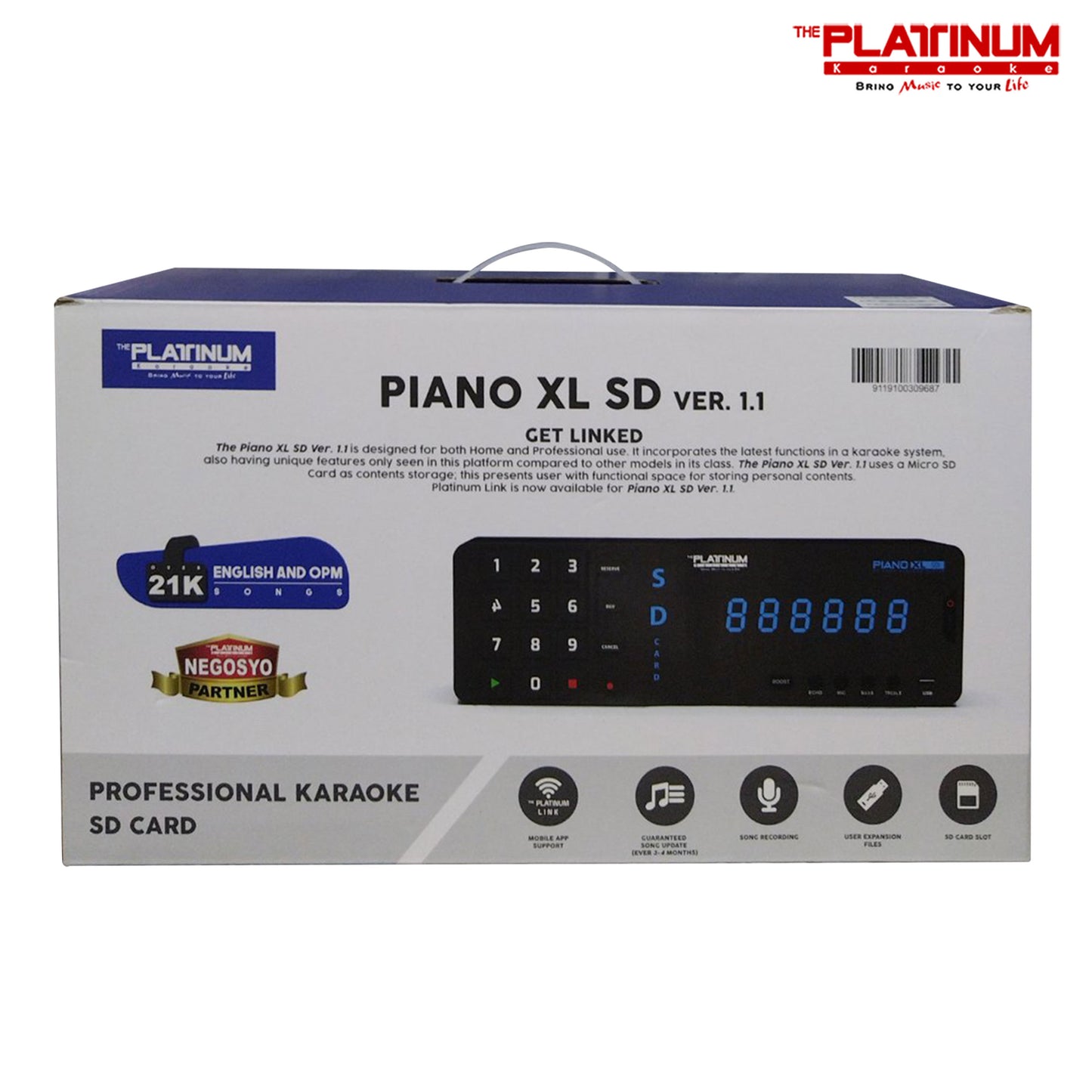 Platinum Karaoke Piano XL SD with 19,000++ Songs with built -in WIFI Module